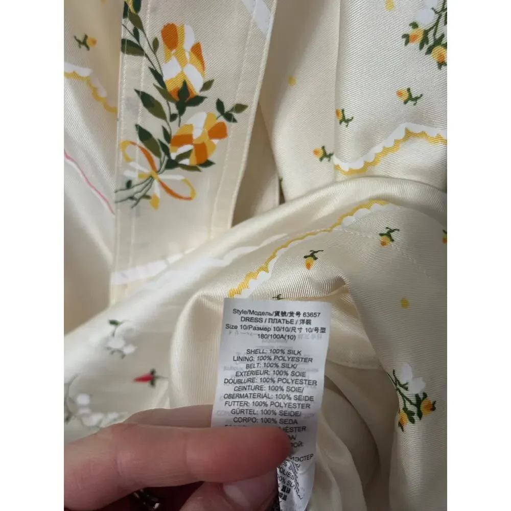 Tory Burch 10 2020 Silk Printed Ivory Tea Dress